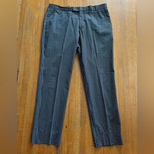 Alexander McQueen Men's Black and White Polka Dot Pants